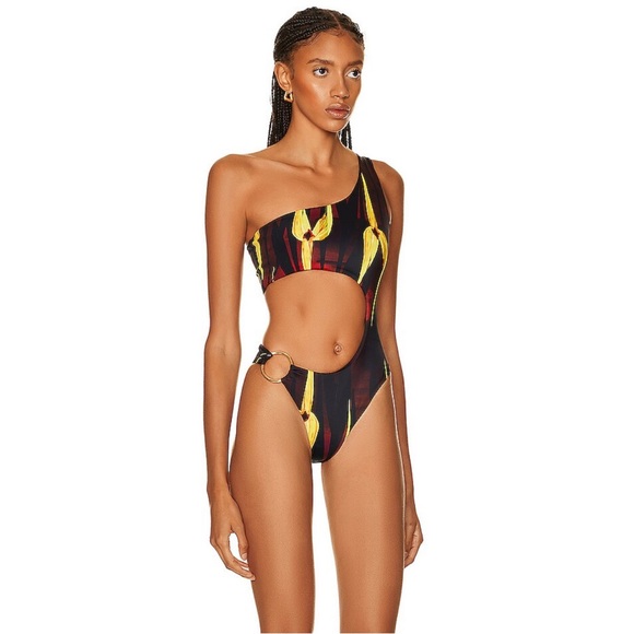 Louisa Ballou Half Moon One Piece Swimsuit in Midnight Orchid - Picture 2 of 9